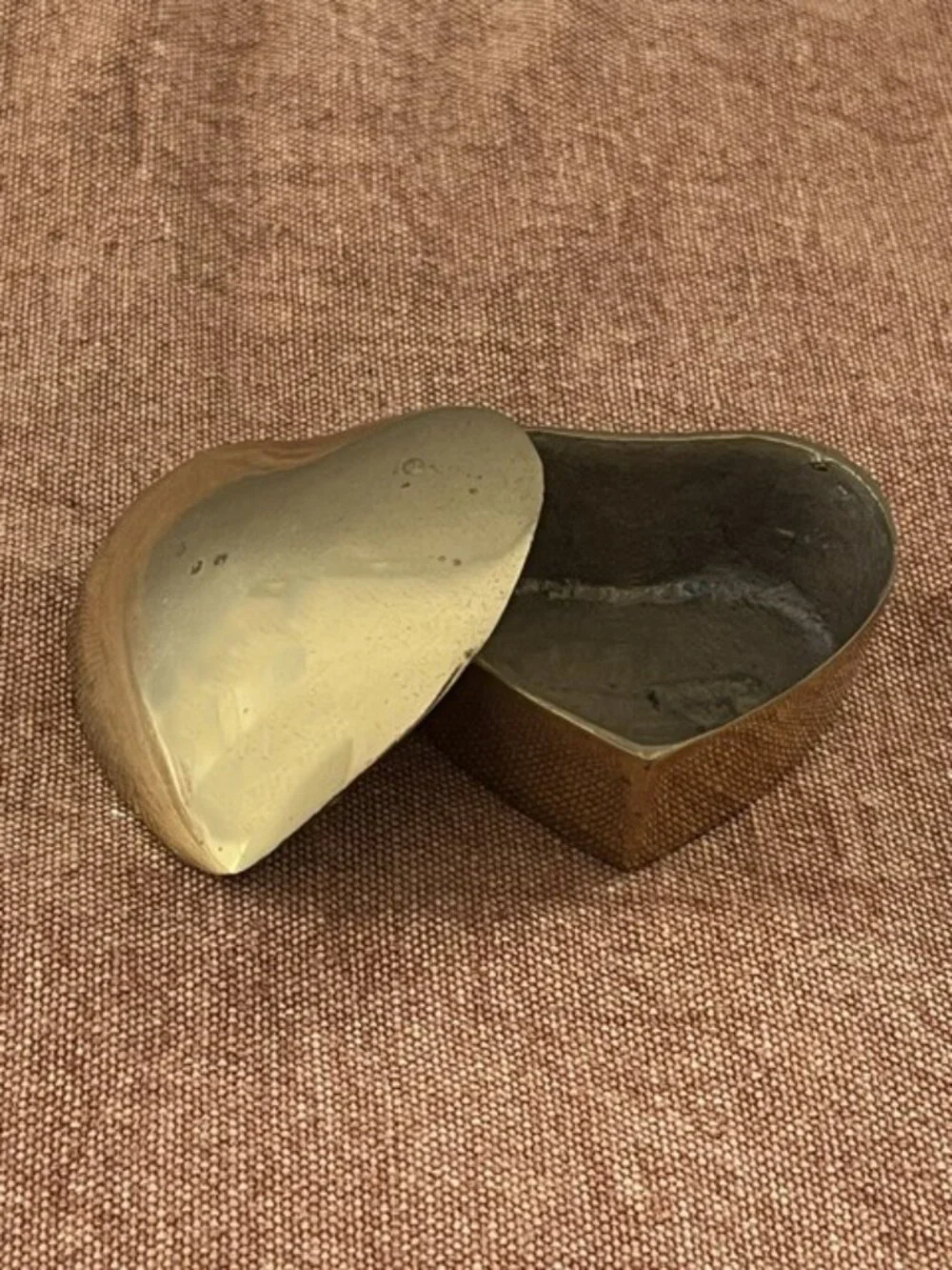 Vintage Brass Heart Shaped Trinket Box India